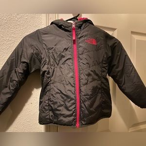 Girls north face winter jacket reversible
